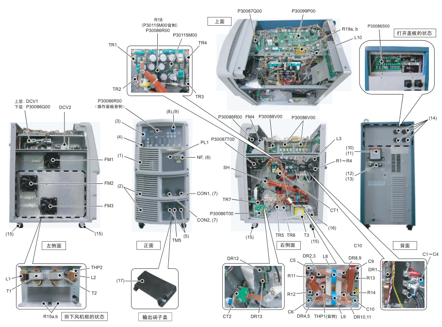 OTC Daihen (歐地希) P500L 焊機零部件配置圖