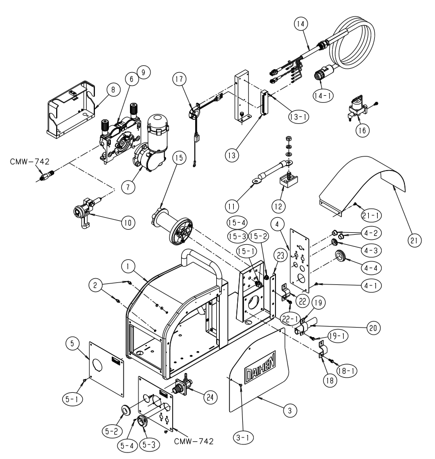 OTC送絲機(jī) CM7402/CMW-742-C 分解圖
