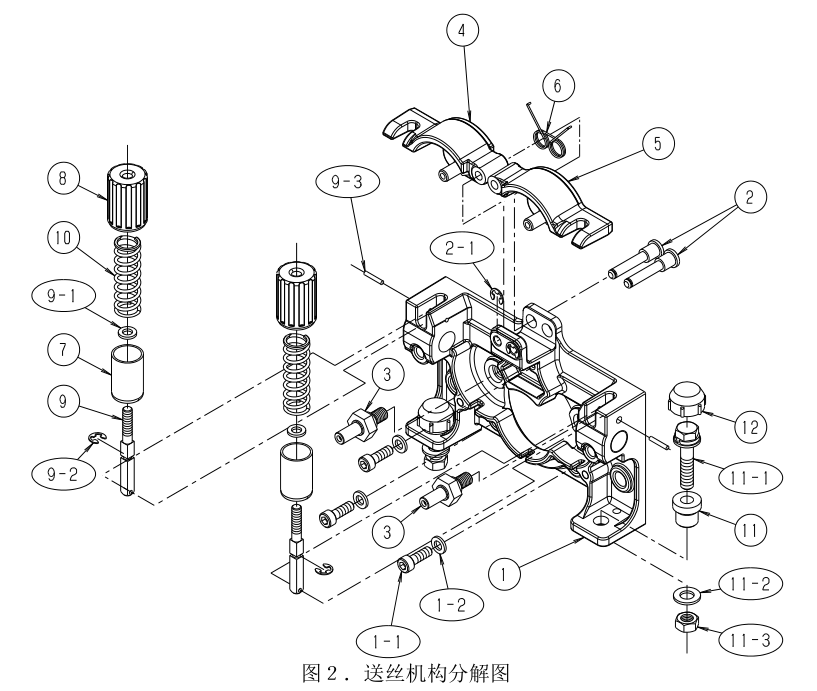 OTC送絲機 CM7402/CMW-742-C 送絲機構(gòu)分解圖