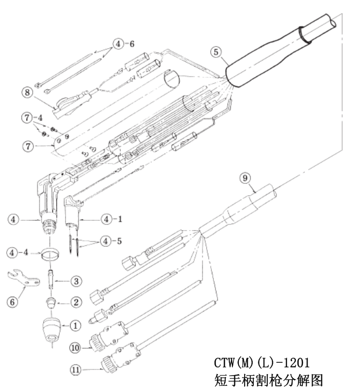OTC D12000 割槍 CTW 系列分解圖