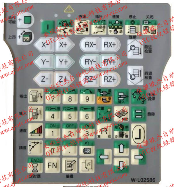 OTC Daihen 示教器原裝貼膜 W-L02586